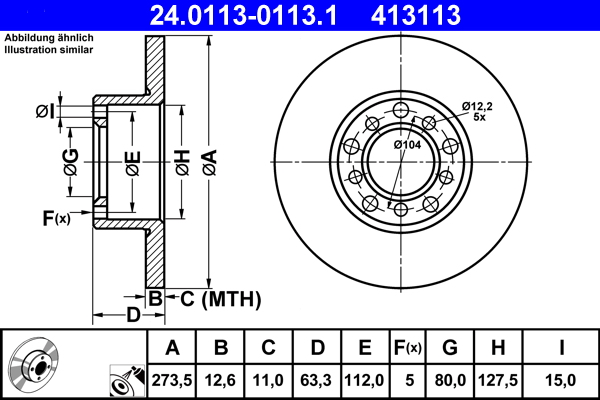 Discofreno - 24.0113-0113.1 ATE