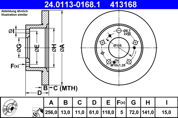 Discofreno - 24.0113-0168.1 ATE
