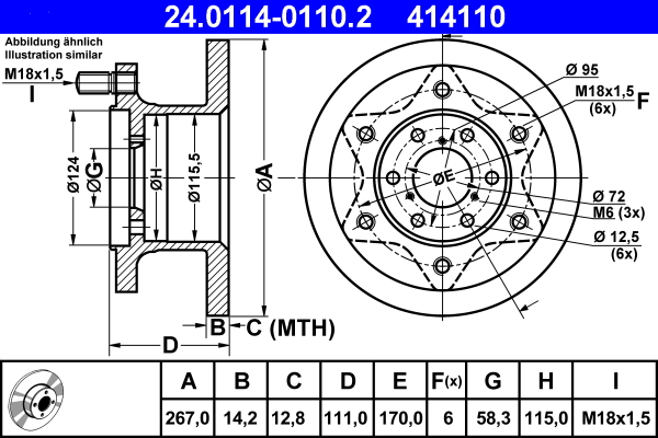 Brake Disc - 24.0114-0110.2 ATE