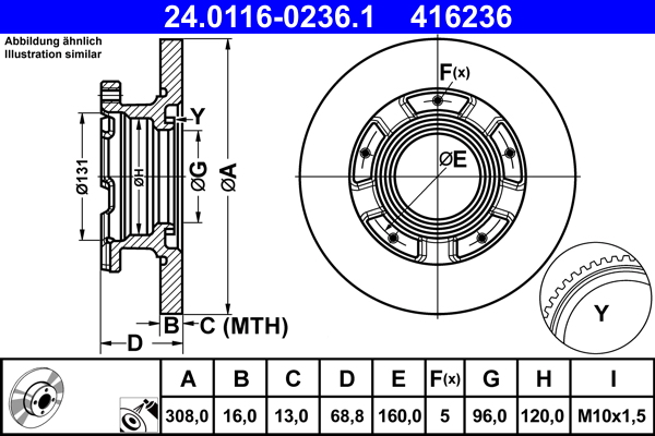 Brake Disc - 24.0116-0236.1 ATE