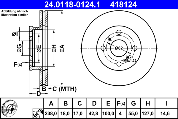 Brake Disc - 24.0118-0124.1 ATE