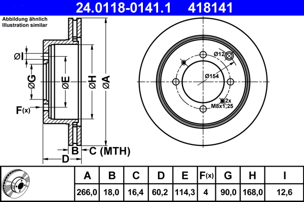 Brake Disc - 24.0118-0141.1 ATE