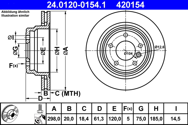 Brake Disc - 24.0120-0154.1 ATE
