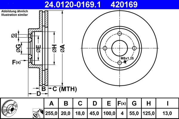 Brake Disc - 24.0120-0169.1 ATE