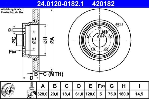 Discofreno - 24.0120-0182.1 ATE