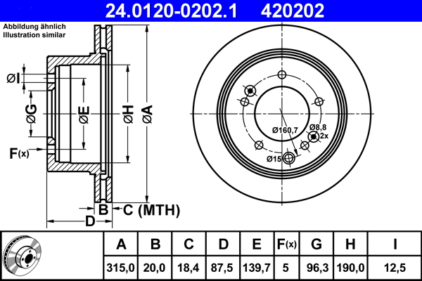 Brake Disc - 24.0120-0202.1 ATE