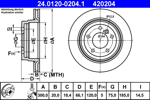 Bremsscheibe - 24.0120-0204.1 ATE