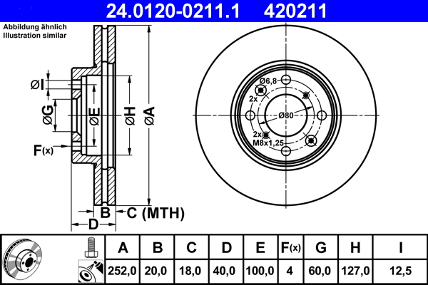 Brake Disc - 24.0120-0211.1 ATE