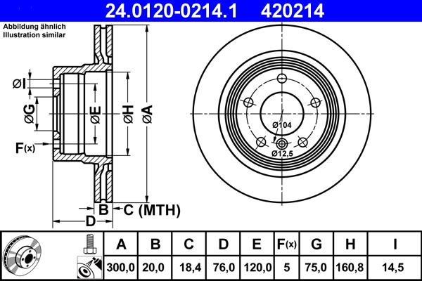Brake Disc - 24.0120-0214.1 ATE