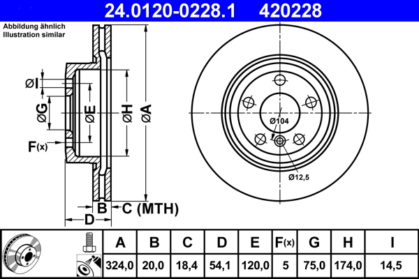 Brake Disc - 24.0120-0228.1 ATE