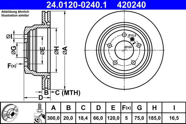 Brake Disc - 24.0120-0240.1 ATE