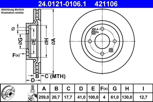 Discofreno - 24.0121-0106.1 ATE