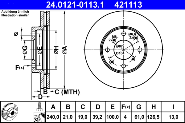 Discofreno - 24.0121-0113.1 ATE