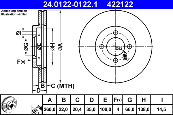 Discofreno - 24.0122-0122.1 ATE