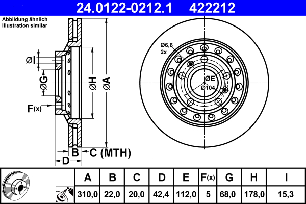 Discofreno - 24.0122-0212.1 ATE