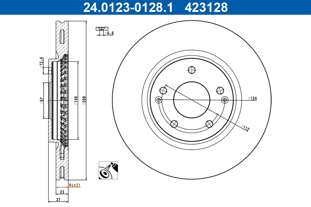 Brake Disc - 24.0123-0128.1 ATE