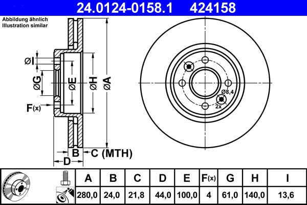 Discofreno - 24.0124-0158.1 ATE