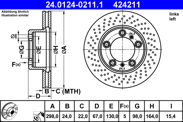 Bremsscheibe - 24.0124-0211.1 ATE