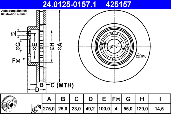 Discofreno - 24.0125-0157.1 ATE