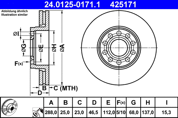 Discofreno - 24.0125-0171.1 ATE