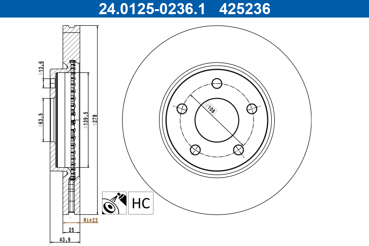 Discofreno - 24.0125-0236.1 ATE