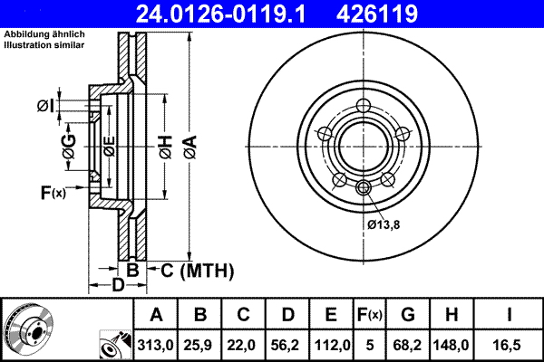Discofreno - 24.0126-0119.1 ATE