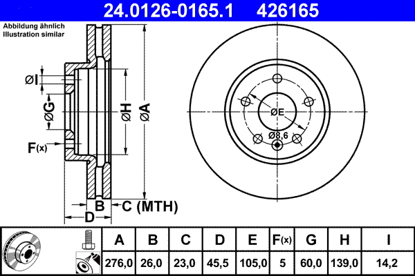 Discofreno - 24.0126-0165.1 ATE
