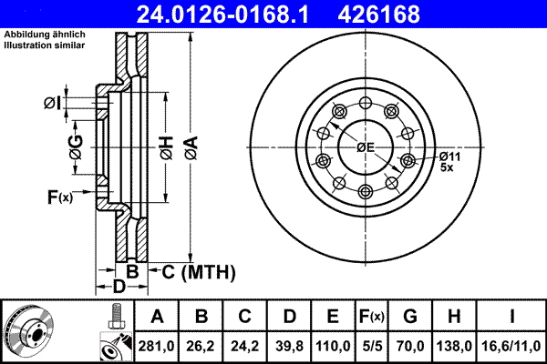 Discofreno - 24.0126-0168.1 ATE