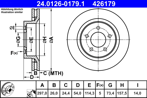 Brake Disc - 24.0126-0179.1 ATE