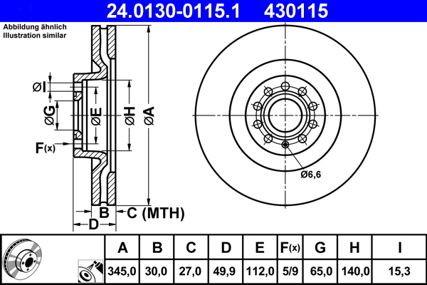 Discofreno - 24.0130-0115.1 ATE