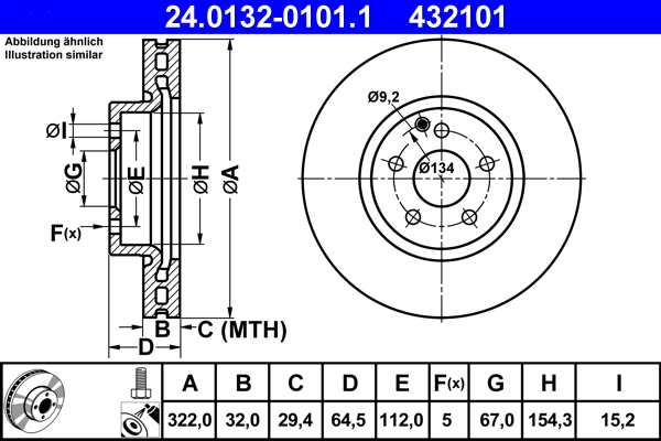 Brake Disc - 24.0132-0101.1 ATE
