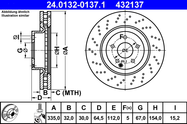 Brake Disc - 24.0132-0137.1 ATE