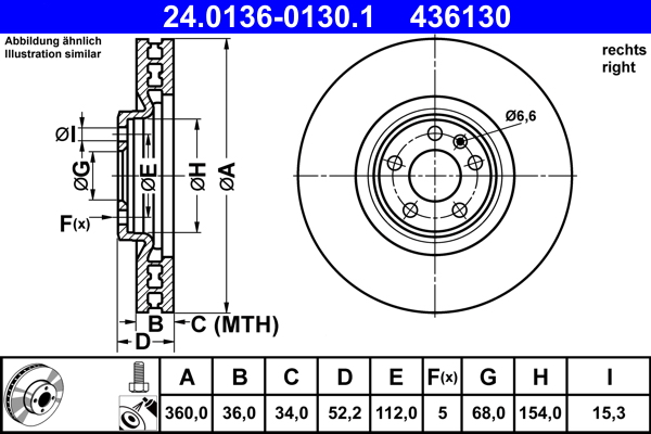 Discofreno - 24.0136-0130.1 ATE