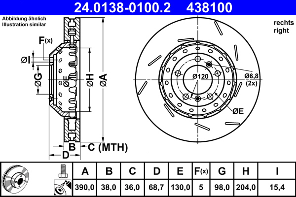 Brake Disc - 24.0138-0100.2 ATE