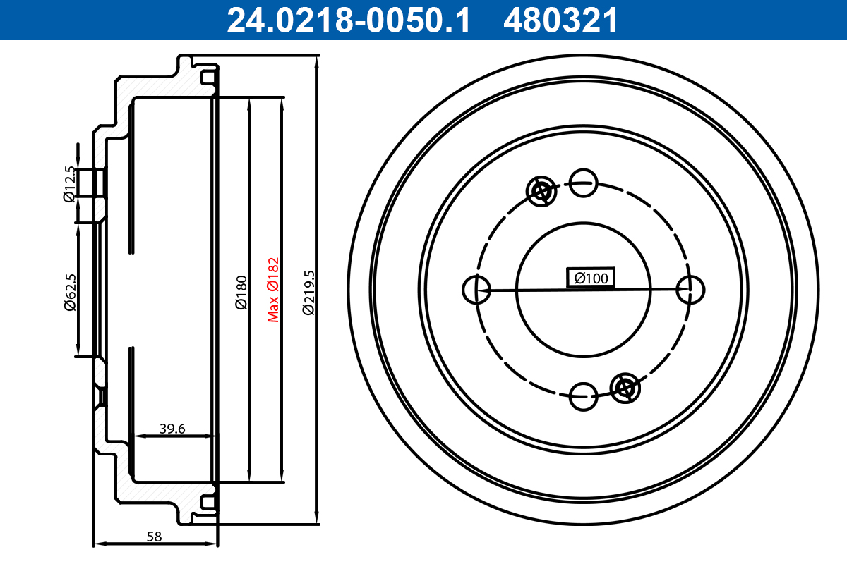 Brake Drum - 24.0218-0050.1 ATE