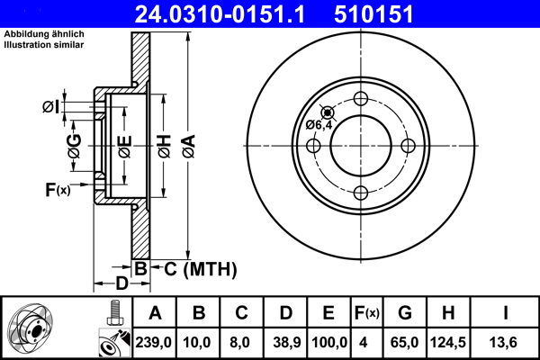 Brake Disc - 24.0310-0151.1 ATE
