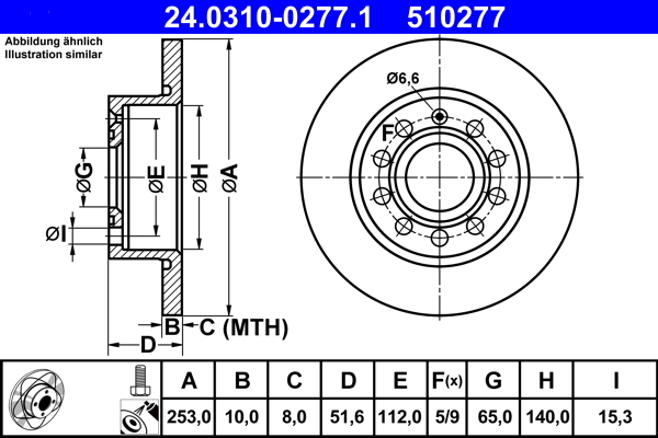 Brake Disc - 24.0310-0277.1 ATE