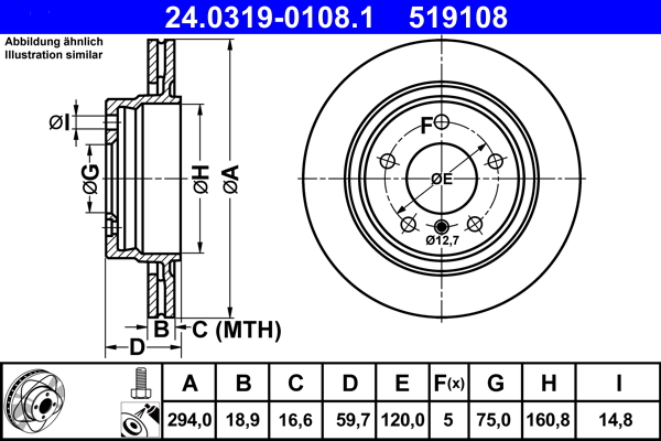 Brake Disc - 24.0319-0108.1 ATE