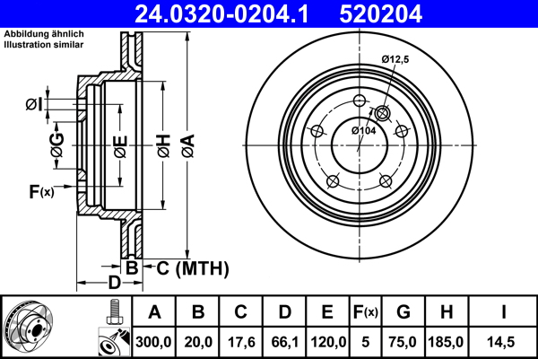 Bremsscheibe - 24.0320-0204.1 ATE