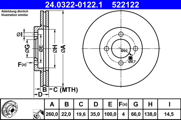 Discofreno - 24.0322-0122.1 ATE