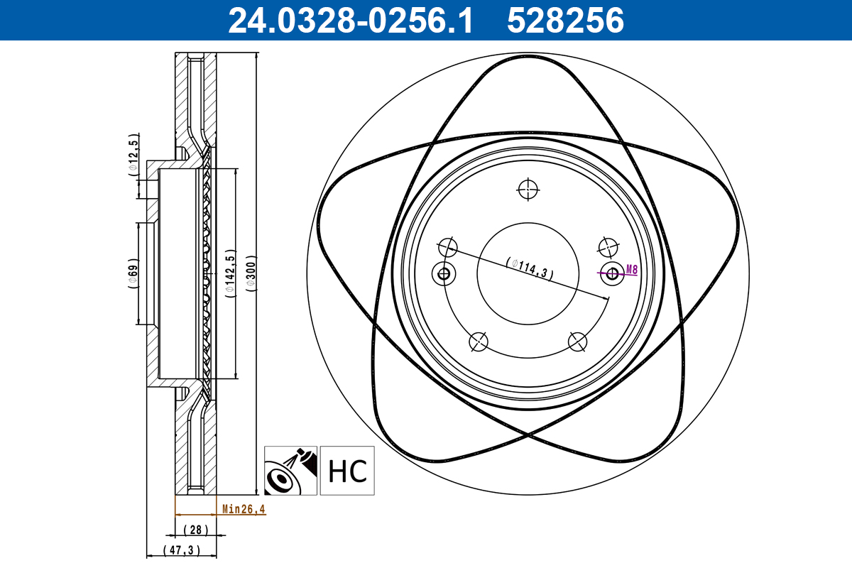 Brake Disc - 24.0328-0256.1 ATE