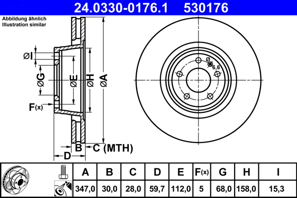 Brake Disc - 24.0330-0176.1 ATE