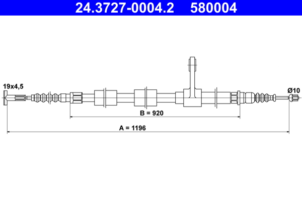 Cable, parking brake - 24.3727-0004.2 ATE