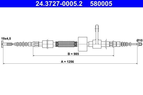 Cavo comando, Freno stazionamento - 24.3727-0005.2 ATE