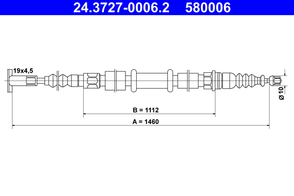 Cable, parking brake - 24.3727-0006.2 ATE