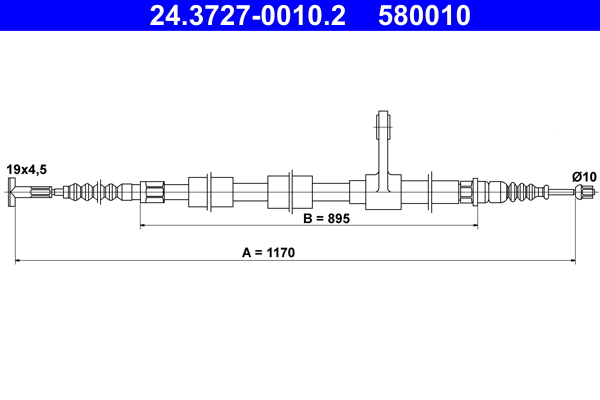 Cable, parking brake - 24.3727-0010.2 ATE