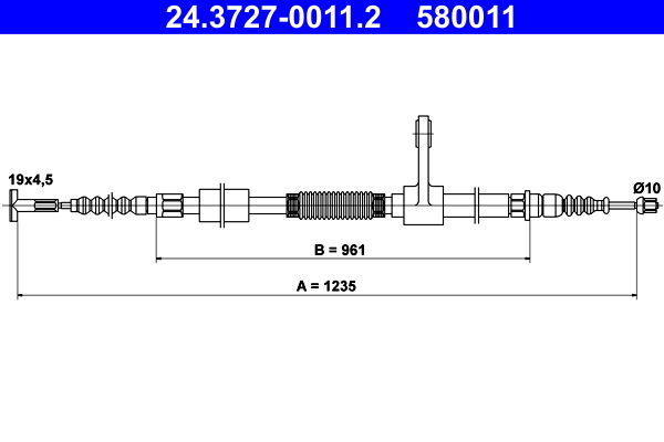 Cable, parking brake - 24.3727-0011.2 ATE
