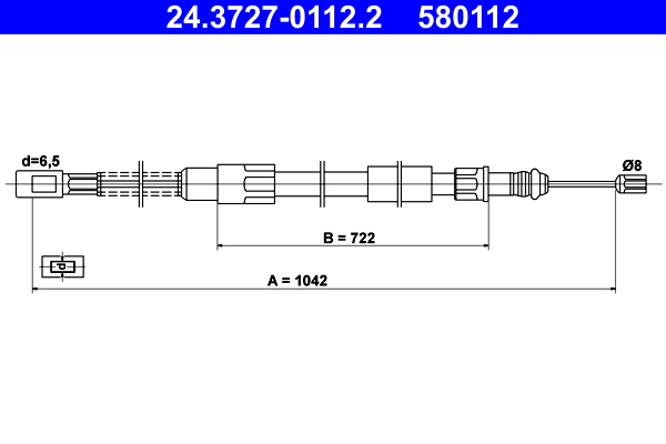Cavo comando, Freno stazionamento - 24.3727-0112.2 ATE