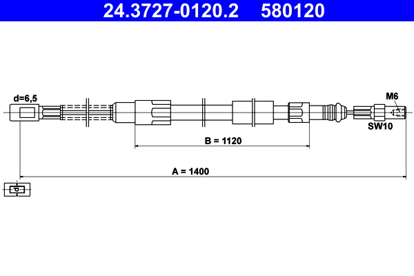 Cable, parking brake - 24.3727-0120.2 ATE