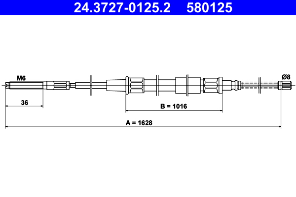 Cable, parking brake - 24.3727-0125.2 ATE